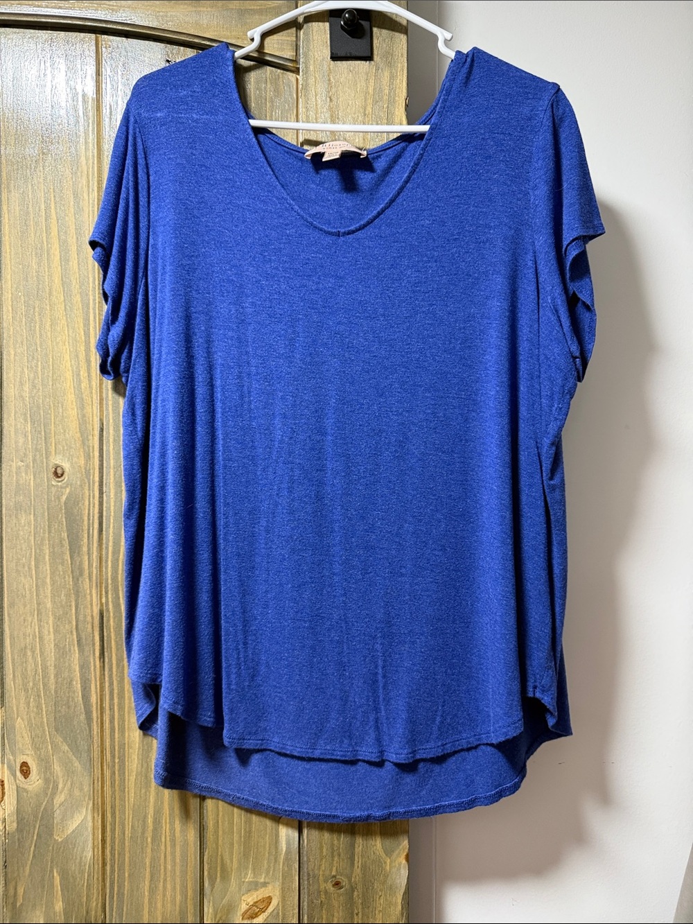Philosophy Deep Blue V-Neck Short Sleeve Top